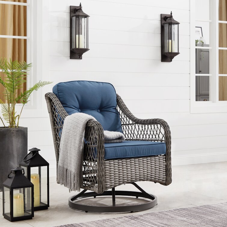 Belham living montauk resin wicker outdoor rocking outlet chair with cushions